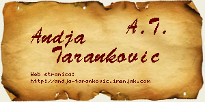 Anđa Taranković vizit kartica